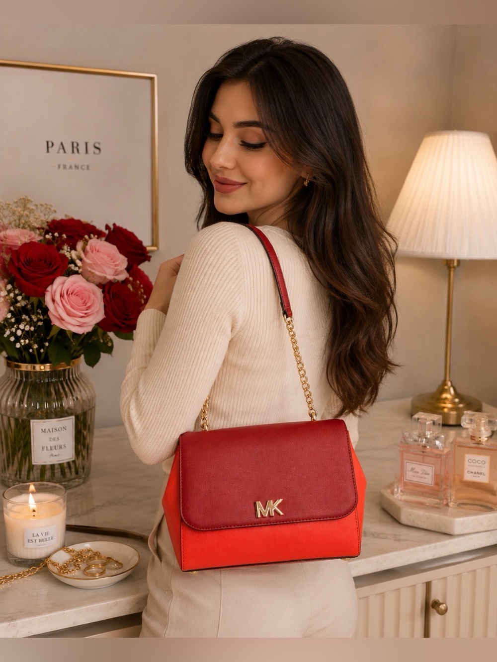 Michael Kors Red and Orange Satchel - Picture 2 of 14